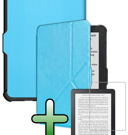 BASEY. BASEY. Kobo Clara HD Hoesje Trifold Met Screenprotector - Licht Blauw