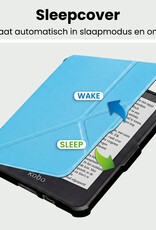 BASEY. BASEY. Kobo Clara HD Hoesje Trifold Met Screenprotector - Licht Blauw