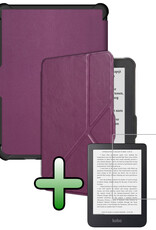 BASEY. BASEY. Kobo Clara HD Hoesje Trifold Met Screenprotector - Paars