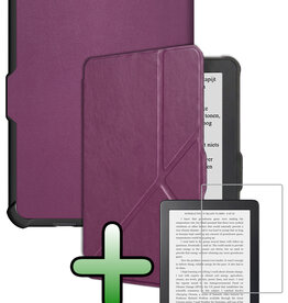 BASEY. BASEY. Kobo Clara HD Hoesje Trifold Met Screenprotector - Paars