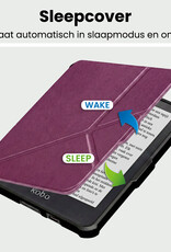BASEY. BASEY. Kobo Clara HD Hoesje Trifold Met Screenprotector - Paars