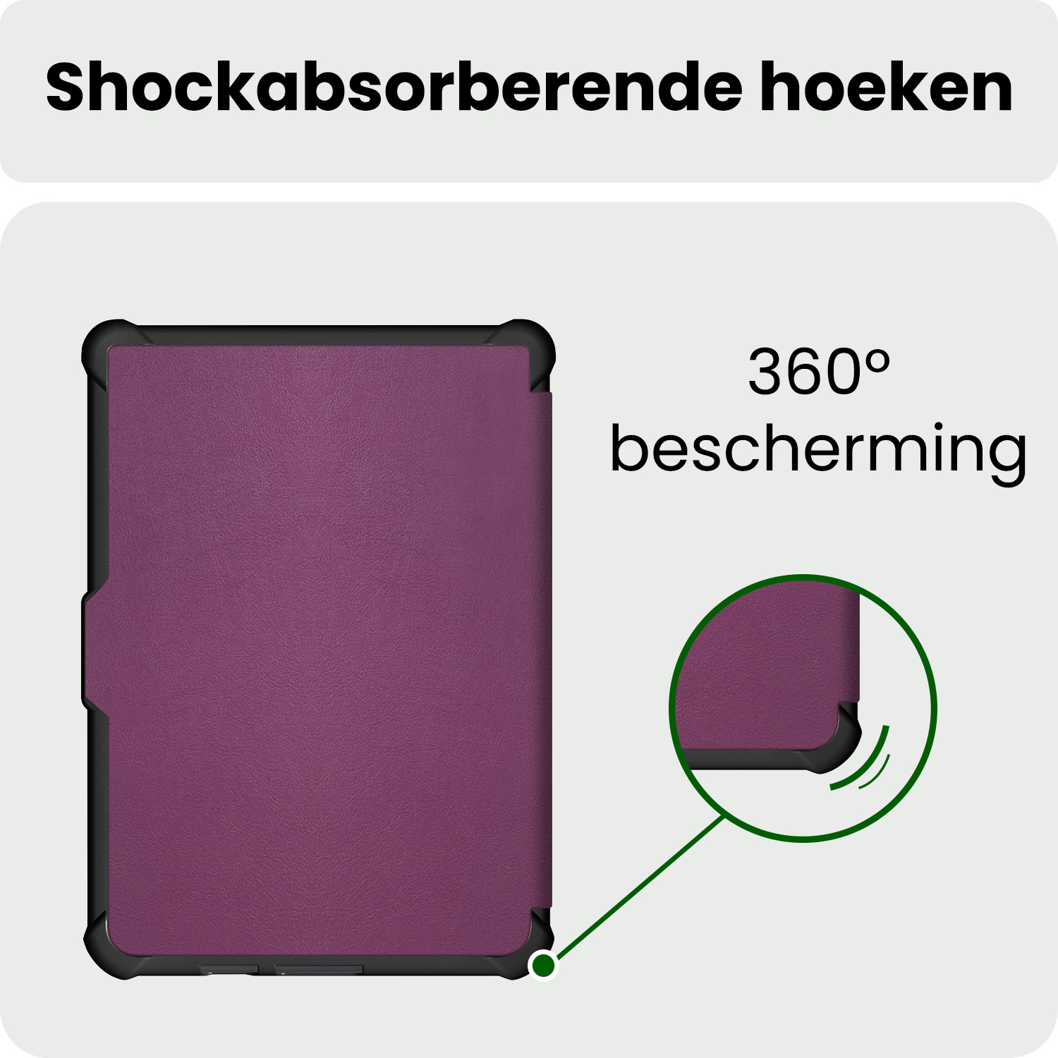 BASEY. BASEY. Kobo Clara HD Hoesje Trifold Met Screenprotector - Paars