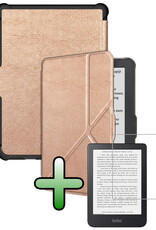 BASEY. BASEY. Kobo Clara HD Hoesje Trifold Met Screenprotector - Rose Goud