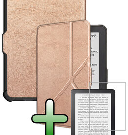 BASEY. BASEY. Kobo Clara HD Hoesje Trifold Met Screenprotector - Rose Goud
