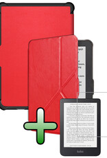 BASEY. BASEY. Kobo Clara HD Hoesje Trifold Met Screenprotector - Rood
