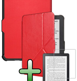 BASEY. BASEY. Kobo Clara HD Hoesje Trifold Met Screenprotector - Rood