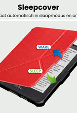 BASEY. BASEY. Kobo Clara HD Hoesje Trifold Met Screenprotector - Rood