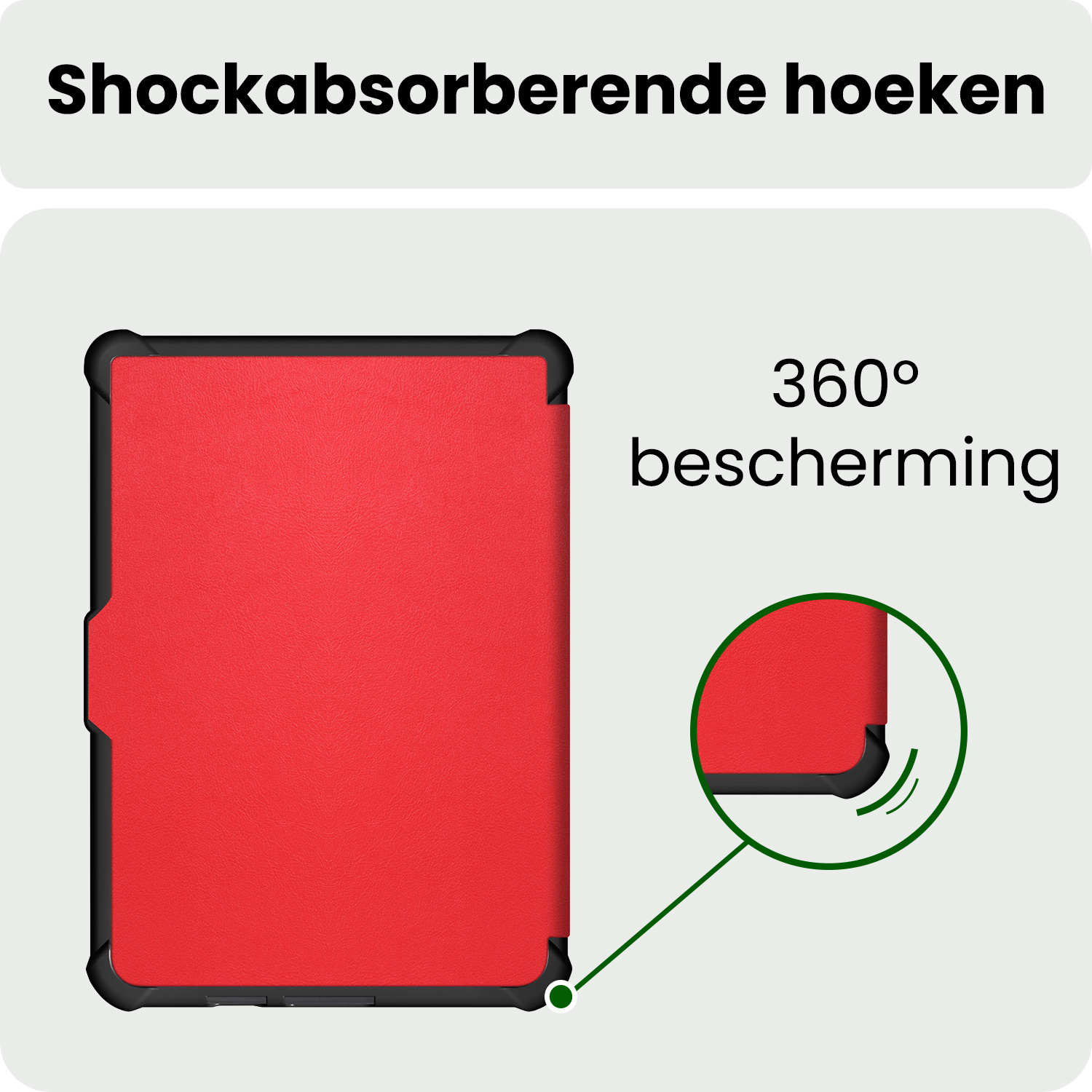 BASEY. BASEY. Kobo Clara HD Hoesje Trifold Met Screenprotector - Rood