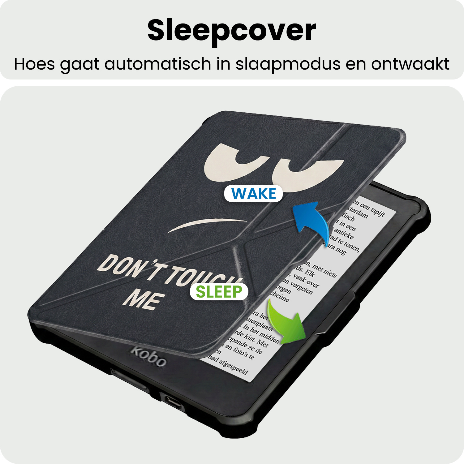 BASEY. BASEY. Kobo Clara HD Hoesje Trifold Met Screenprotector - Don't Touch Me