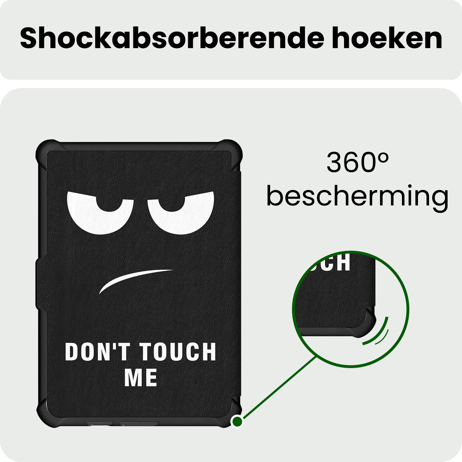 BASEY. BASEY. Kobo Clara HD Hoesje Trifold Met Screenprotector - Don't Touch Me