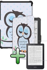 BASEY. BASEY. Kobo Clara HD Hoesje Trifold Met Screenprotector - Uil