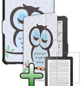 BASEY. BASEY. Kobo Clara HD Hoesje Trifold Met Screenprotector - Uil