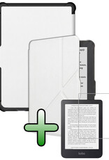 BASEY. BASEY. Kobo Clara HD Hoesje Trifold Met Screenprotector - Wit