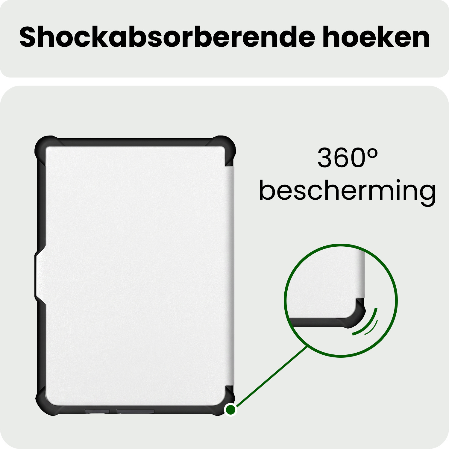 BASEY. BASEY. Kobo Clara HD Hoesje Trifold Met Screenprotector - Wit