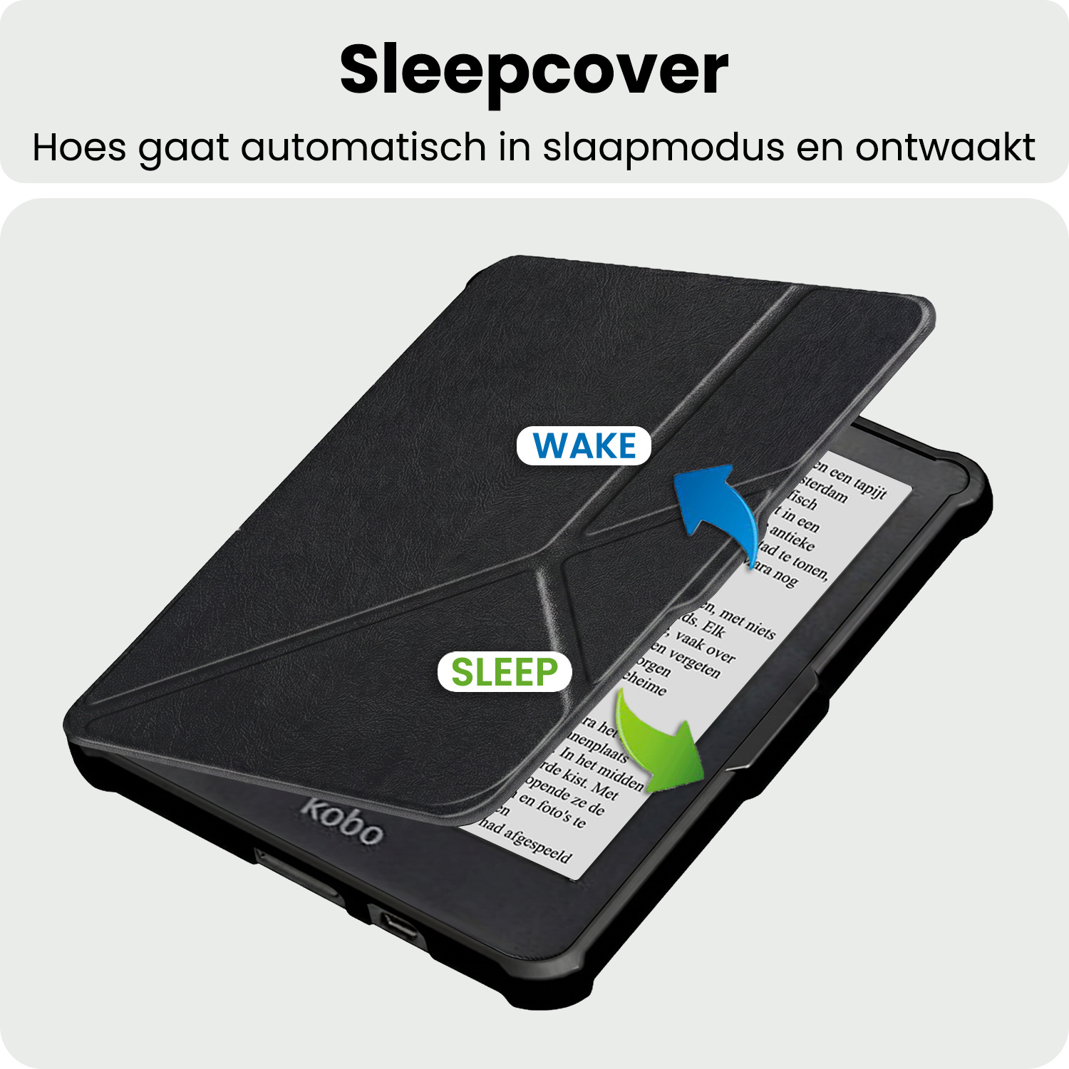 BASEY. BASEY. Kobo Clara HD Hoesje Trifold Met Screenprotector - Zwart