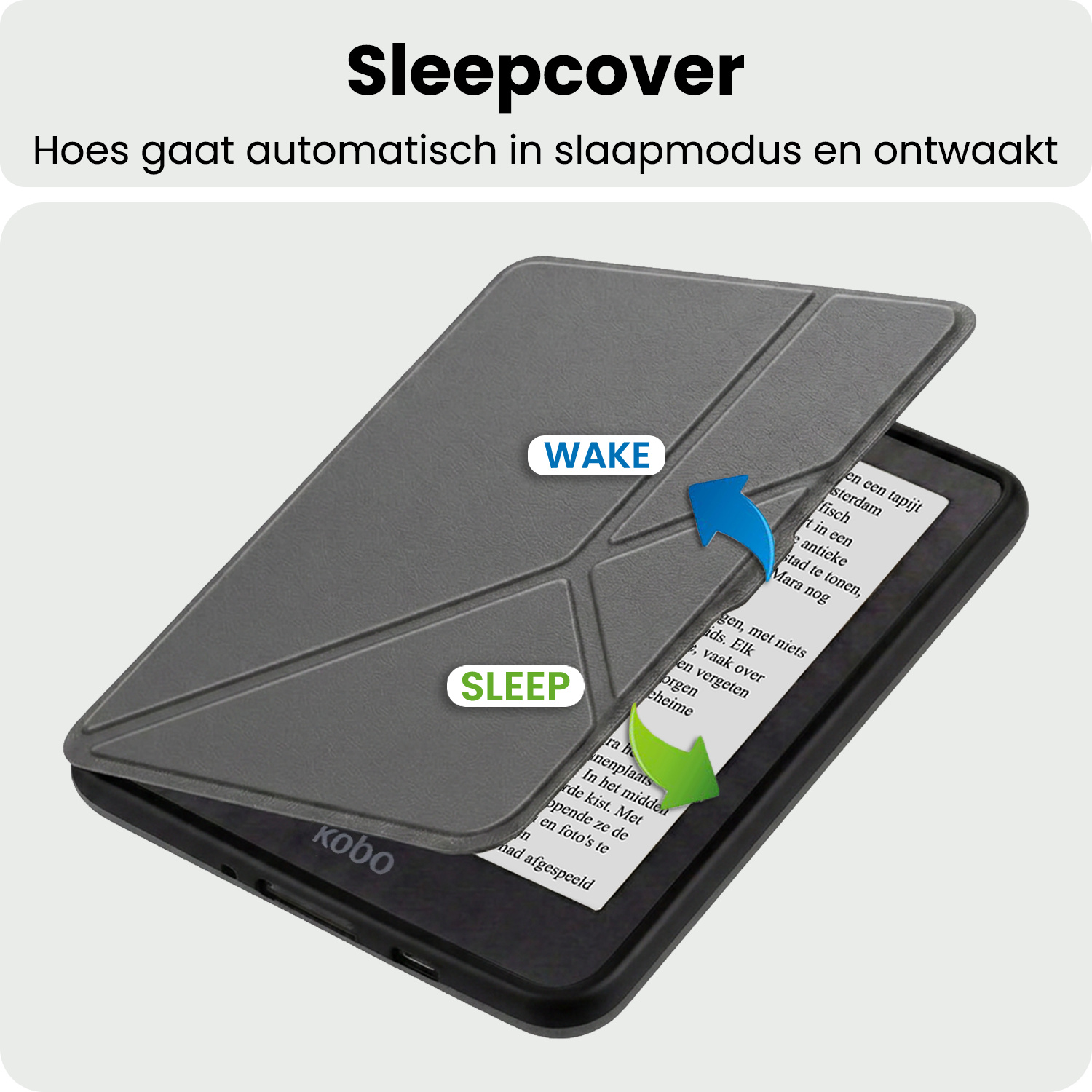 BASEY. BASEY. Kobo Nia Hoesje Trifold - Grijs