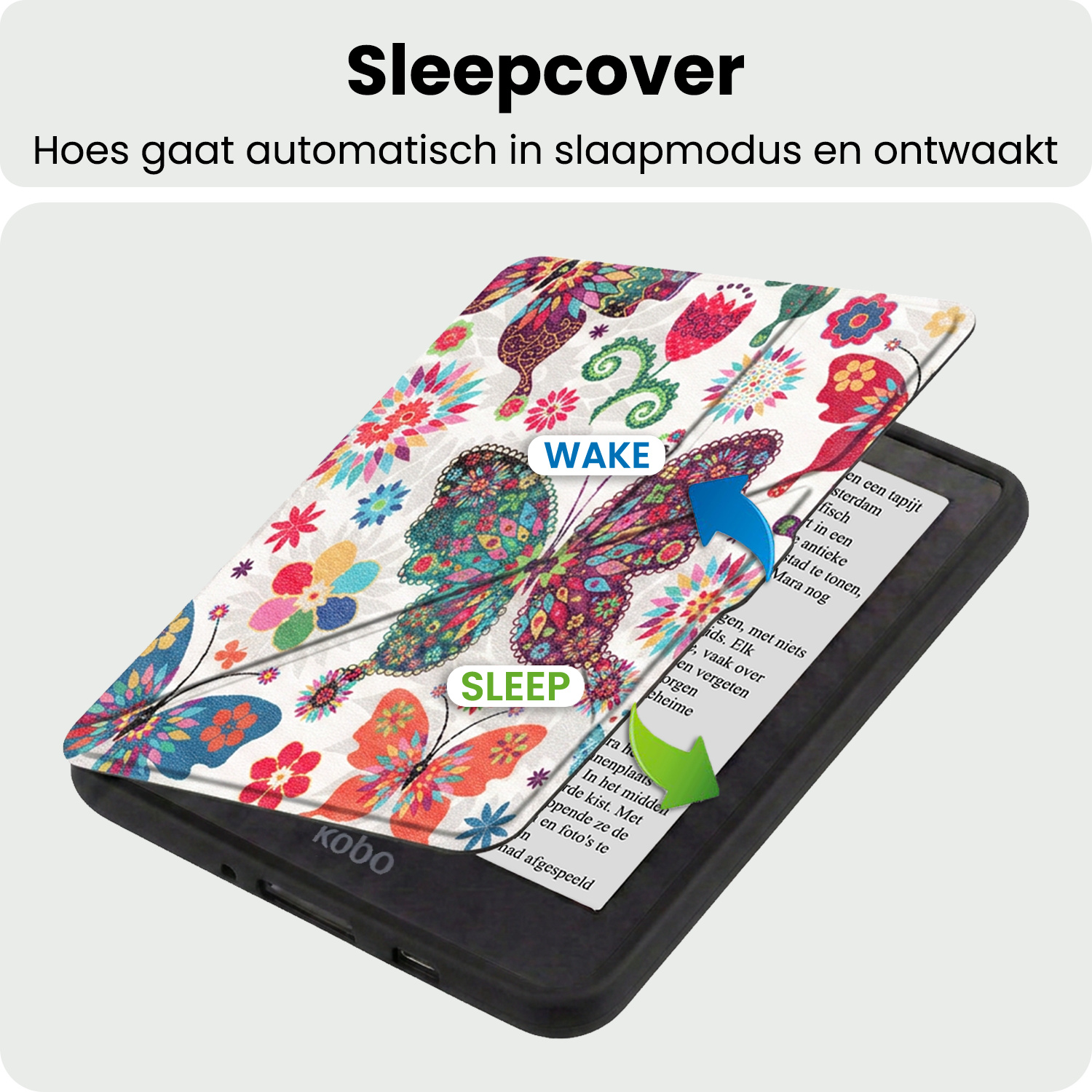BASEY. BASEY. Kobo Nia Hoesje Trifold - Vlinder
