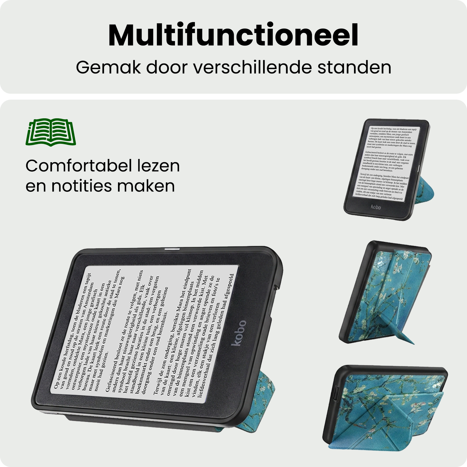BASEY. BASEY. Kobo Nia Hoesje Trifold Met Screenprotector - Bloesem