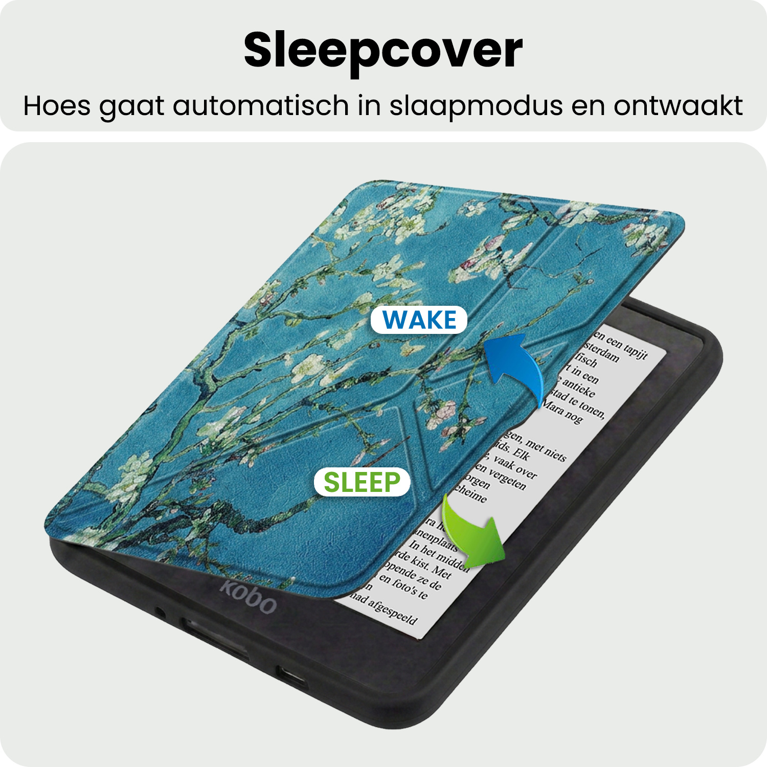 BASEY. BASEY. Kobo Nia Hoesje Trifold Met Screenprotector - Bloesem