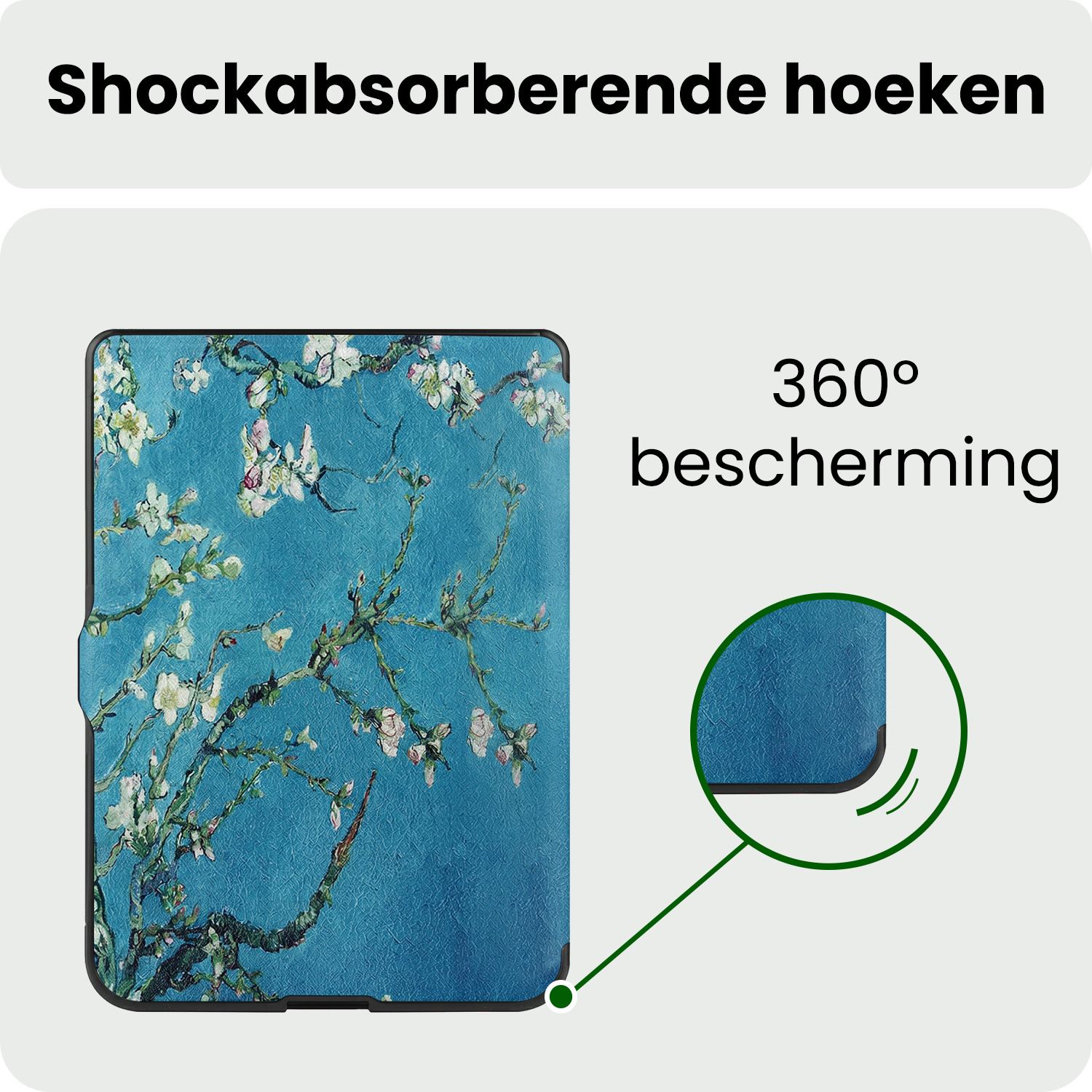 BASEY. BASEY. Kobo Nia Hoesje Trifold Met Screenprotector - Bloesem