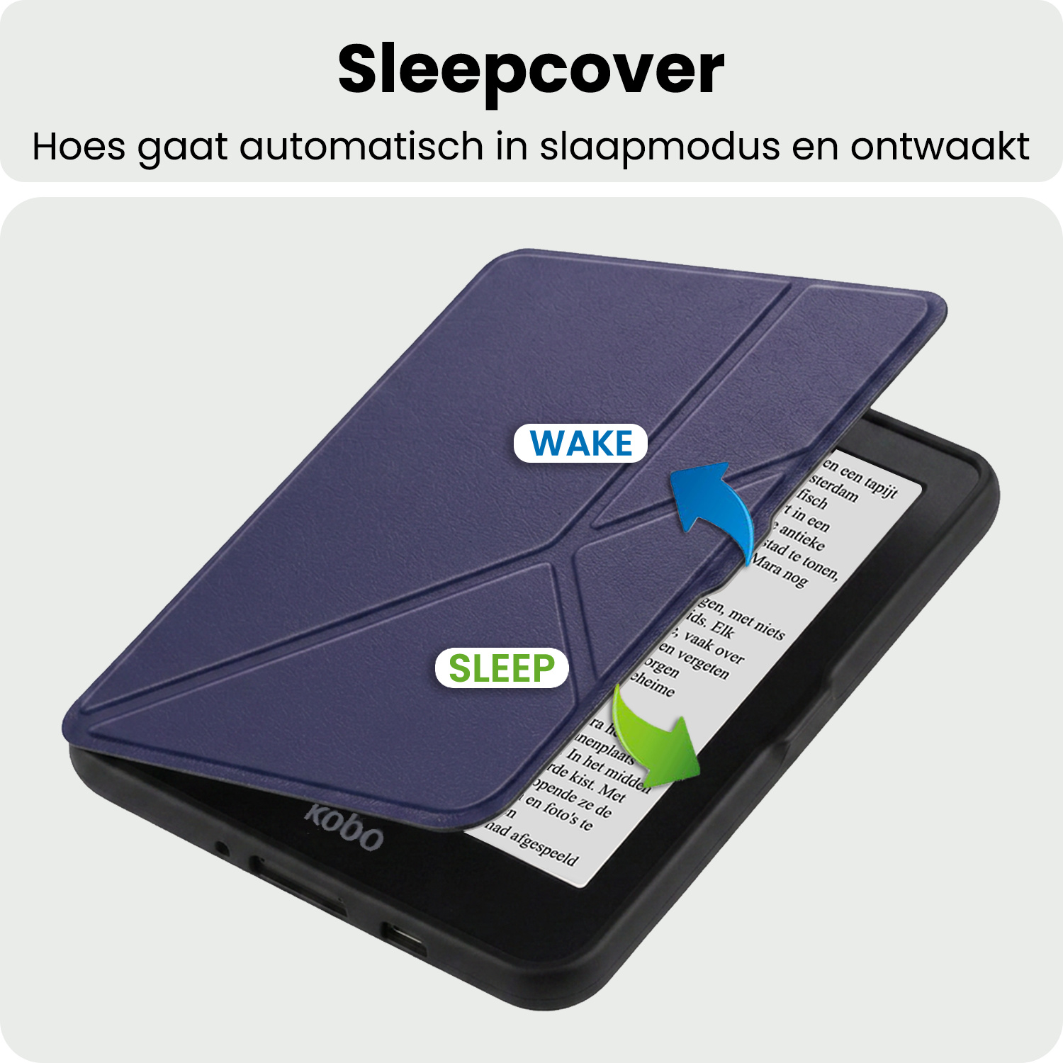 BASEY. BASEY. Kobo Nia Hoesje Trifold Met Screenprotector - Donkerblauw