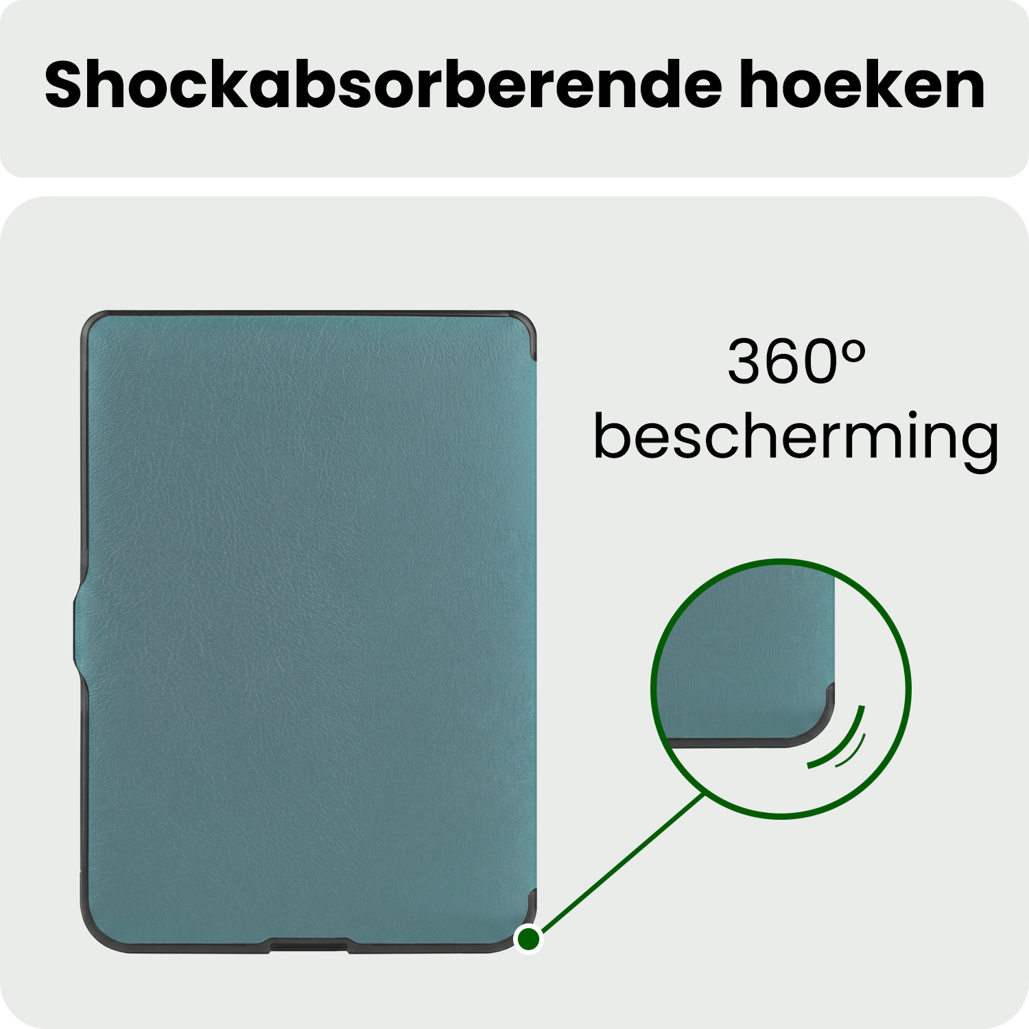 BASEY. BASEY. Kobo Nia Hoesje Trifold Met Screenprotector - Donkergroen