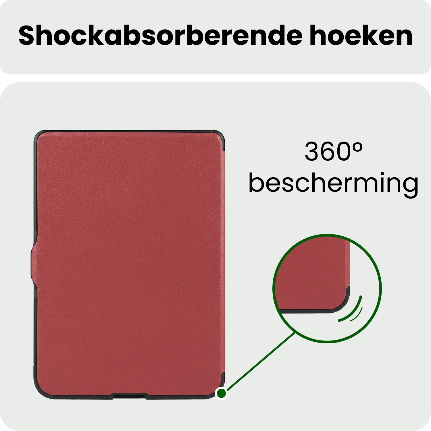 BASEY. BASEY. Kobo Nia Hoesje Trifold Met Screenprotector - Donkerrood
