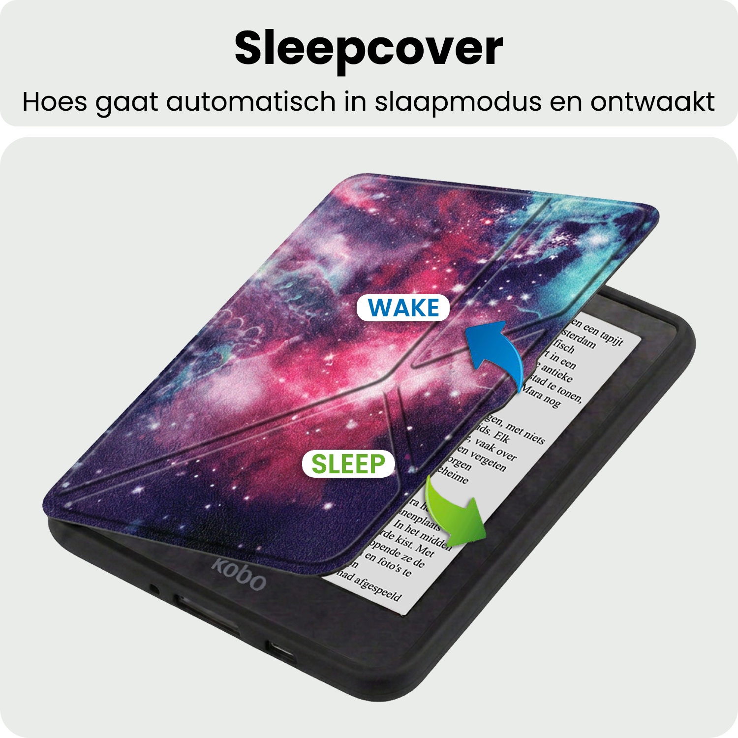 BASEY. BASEY. Kobo Nia Hoesje Trifold Met Screenprotector - Galaxy