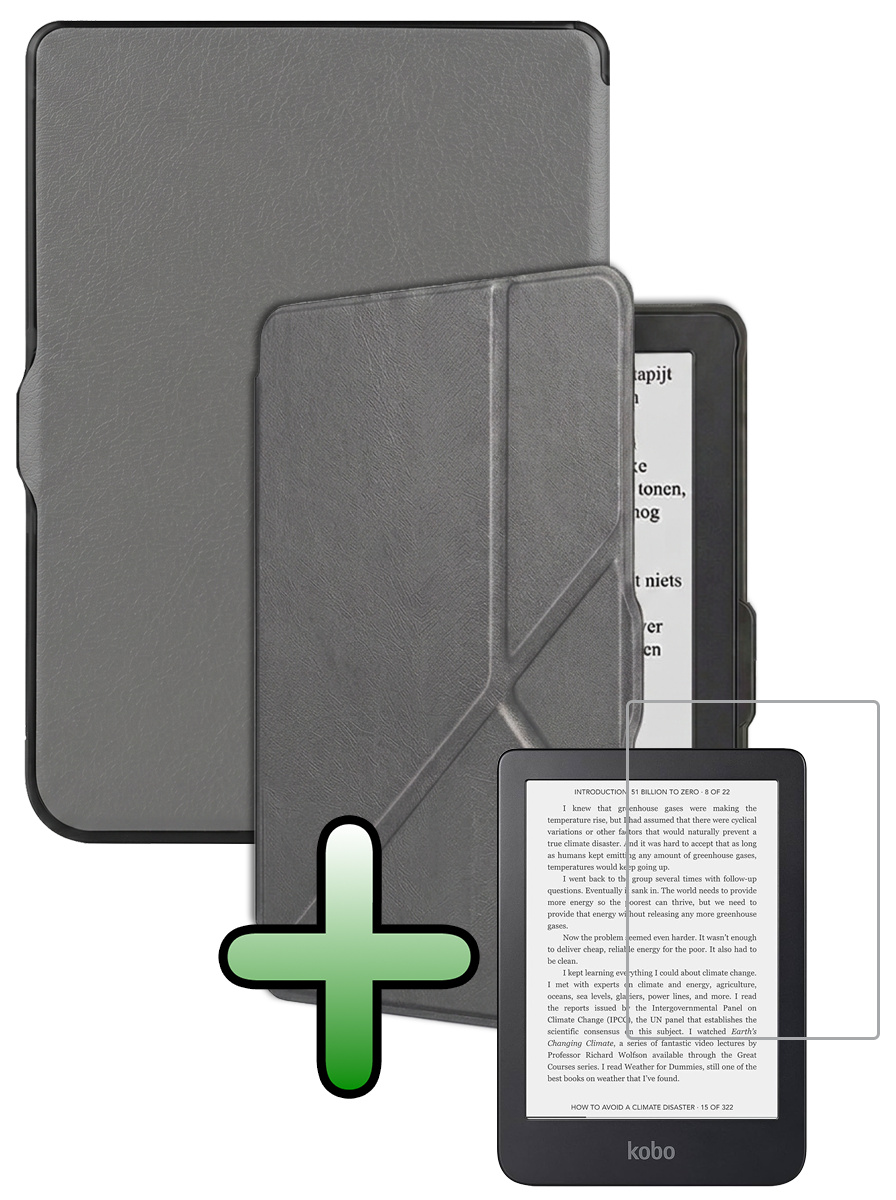 BASEY. BASEY. Kobo Nia Hoesje Trifold Met Screenprotector - Grijs