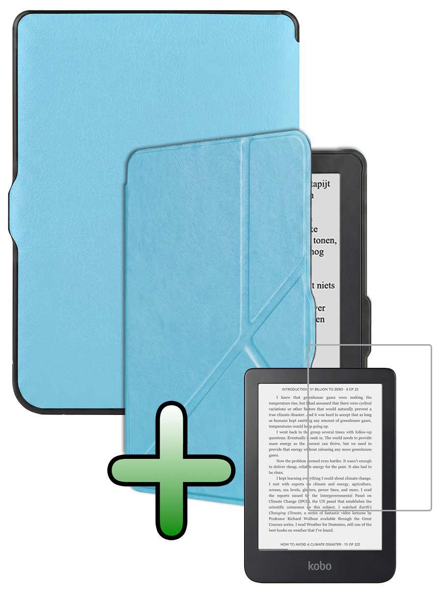 BASEY. BASEY. Kobo Nia Hoesje Trifold Met Screenprotector - Lichtblauw