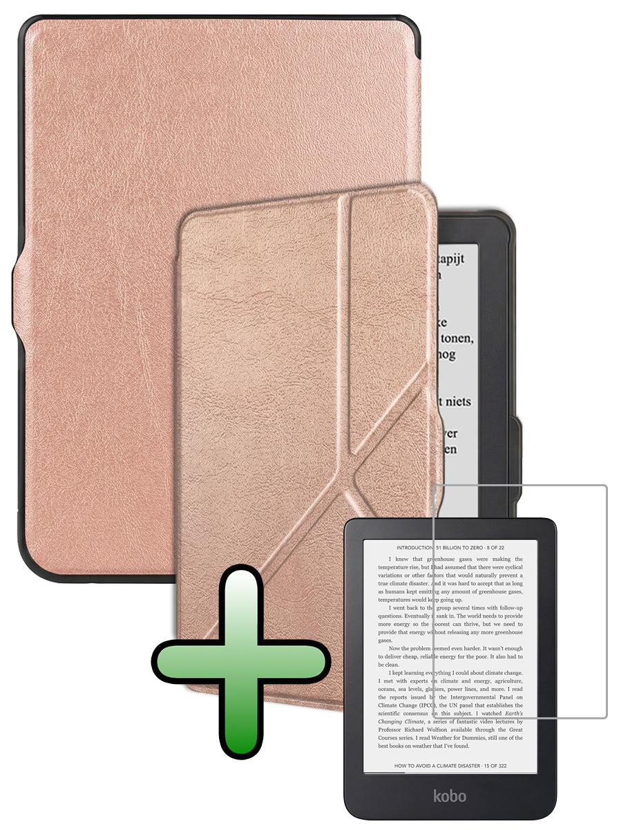 BASEY. BASEY. Kobo Nia Hoesje Trifold Met Screenprotector - Rose Goud