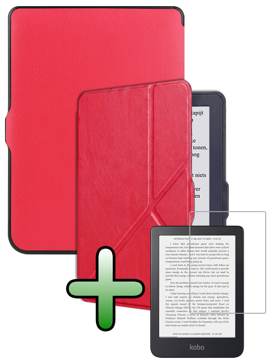 BASEY. BASEY. Kobo Nia Hoesje Trifold Met Screenprotector - Rood