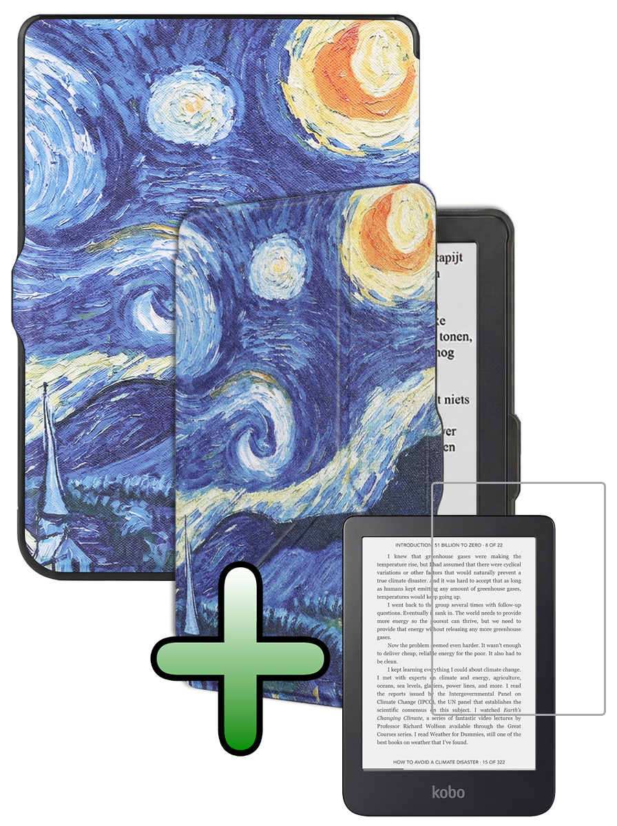 BASEY. BASEY. Kobo Nia Hoesje Trifold Met Screenprotector - Sterrenhemel