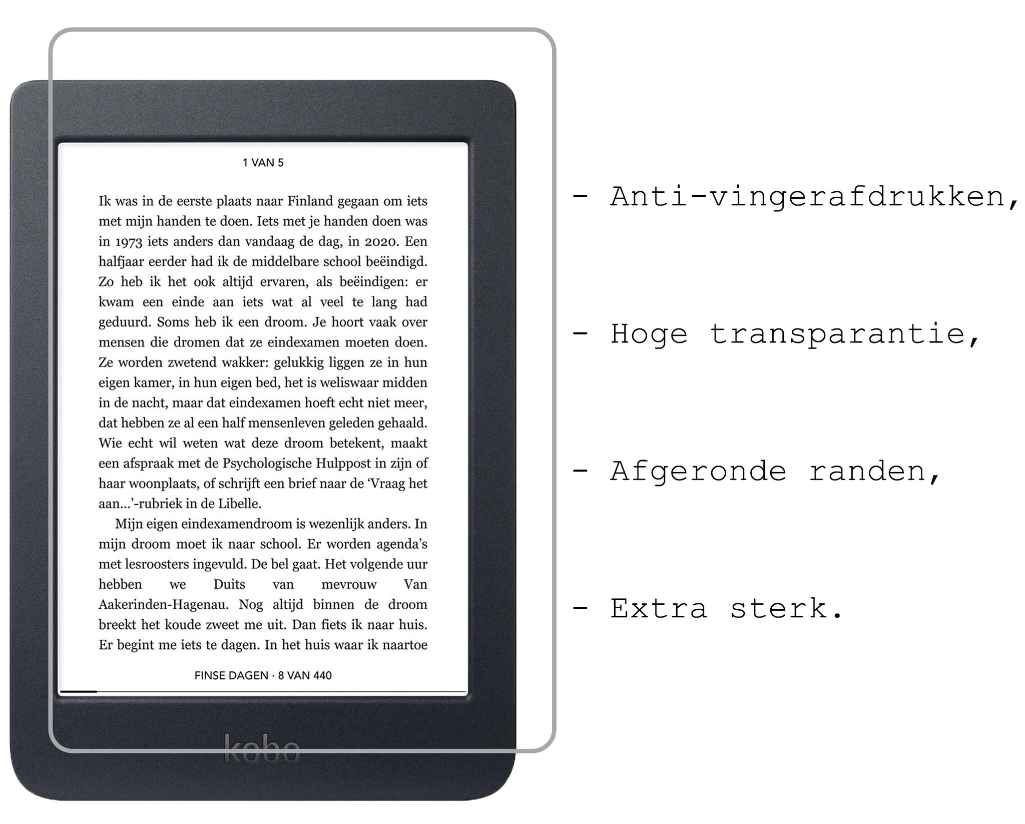 BASEY. BASEY. Kobo Nia Hoesje Trifold Met Screenprotector - Don't Touch Me