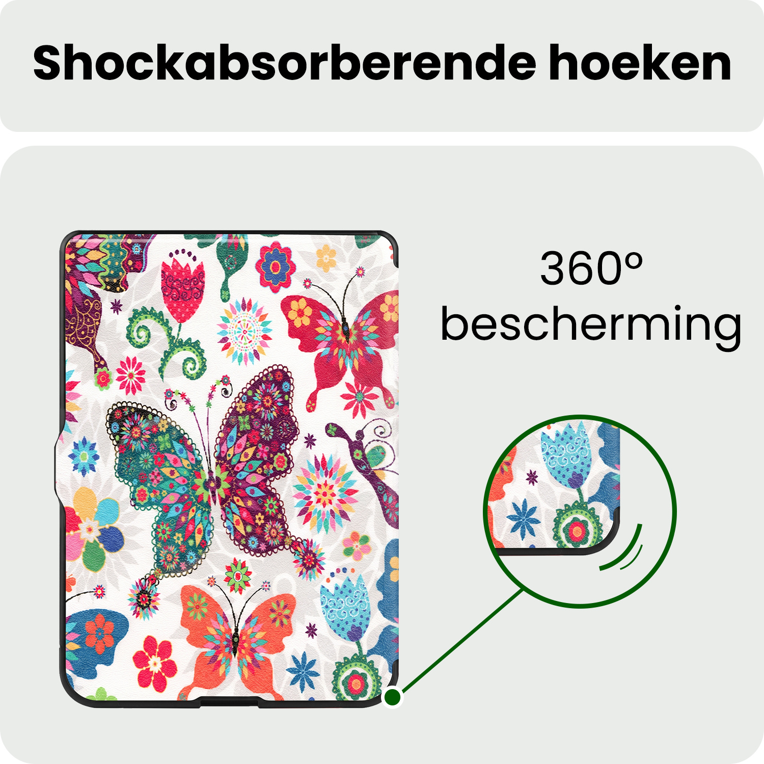 BASEY. BASEY. Kobo Nia Hoesje Trifold Met Screenprotector - Vlinders
