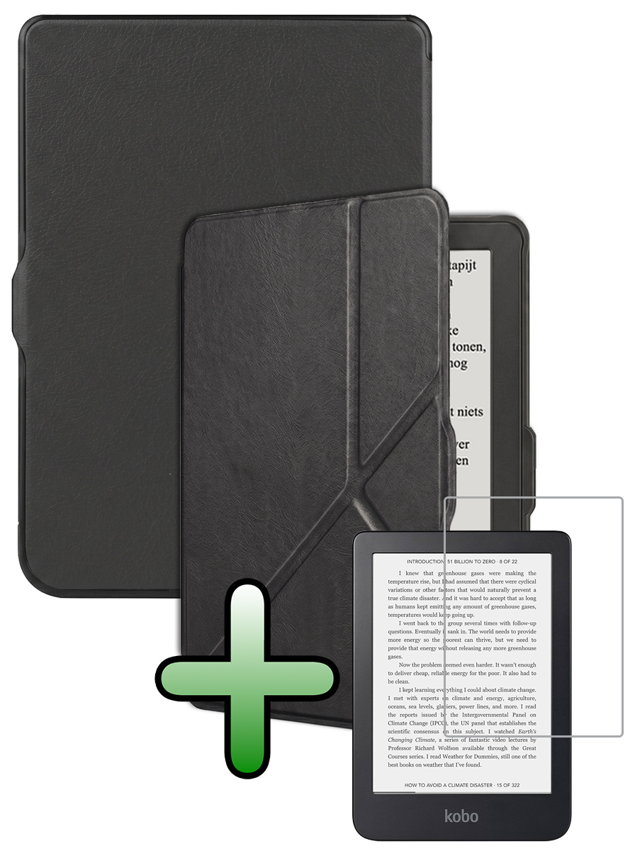 BASEY. BASEY. Kobo Nia Hoesje Trifold Met Screenprotector - Zwart