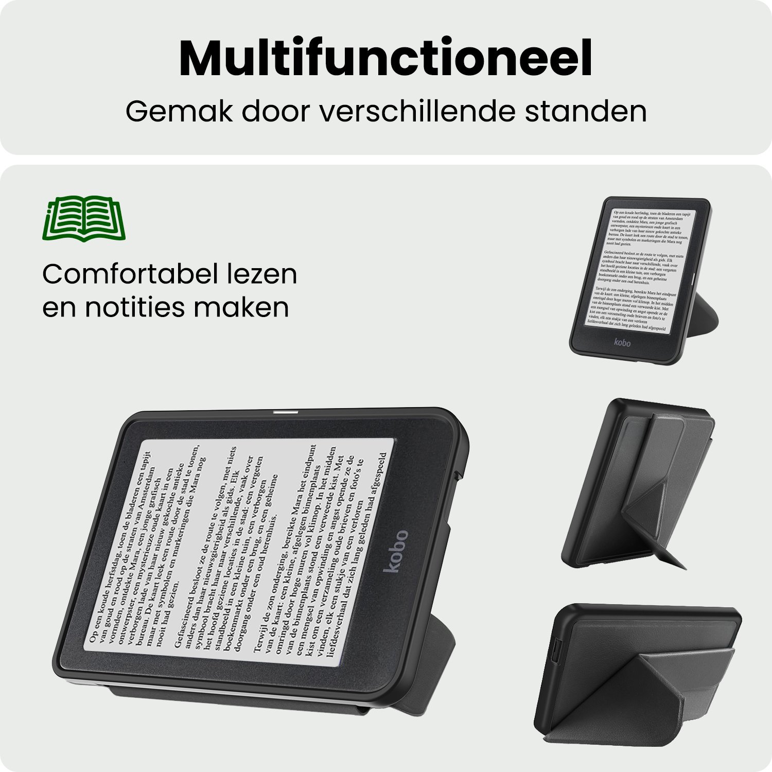 BASEY. BASEY. Kobo Nia Hoesje Trifold Met Screenprotector - Zwart