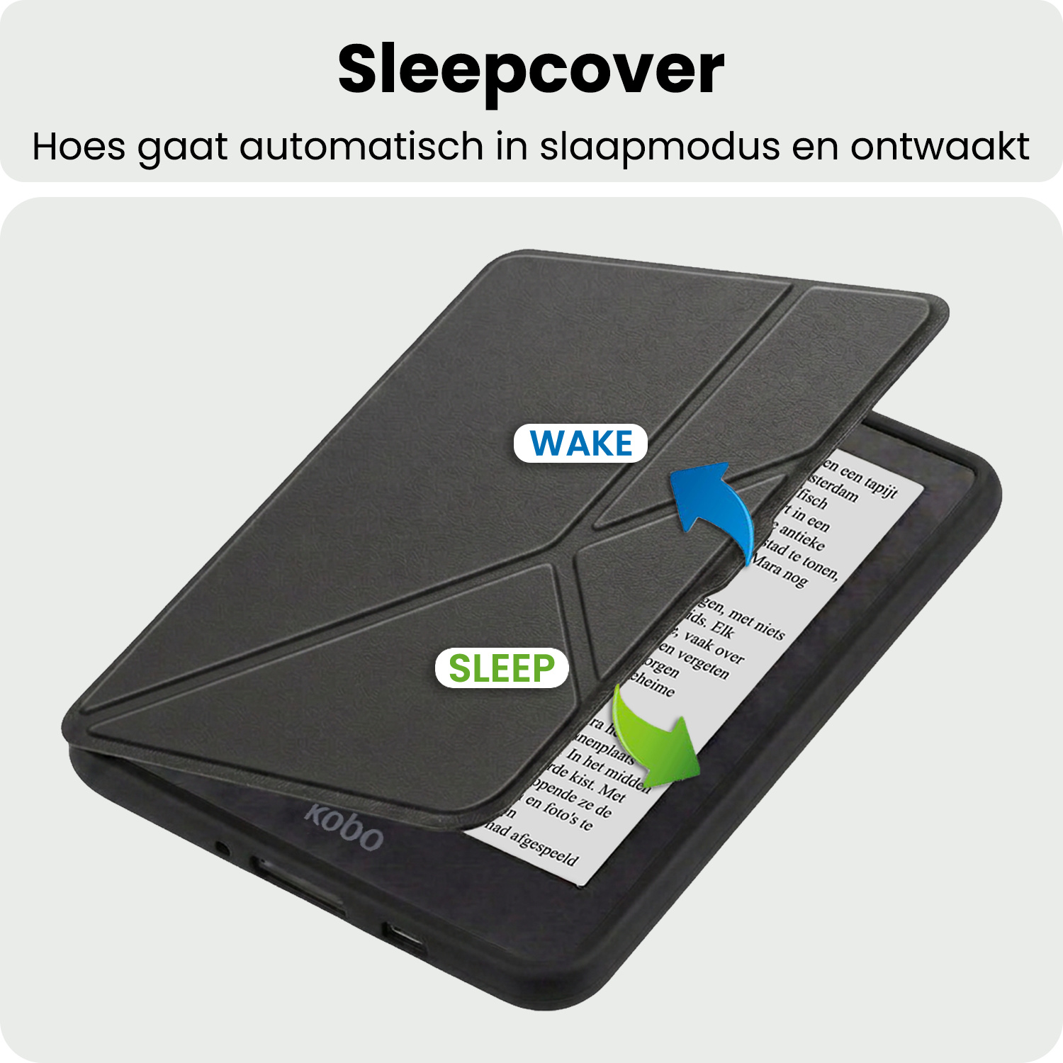 BASEY. BASEY. Kobo Nia Hoesje Trifold Met Screenprotector - Zwart