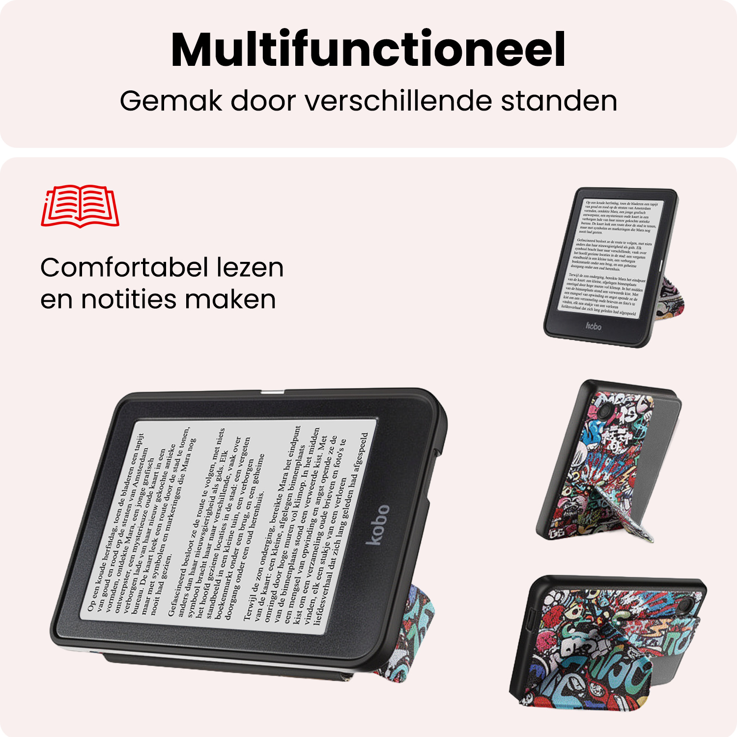 NoXx NoXx Kobo Clara 2E Hoesje Trifold - Graffity