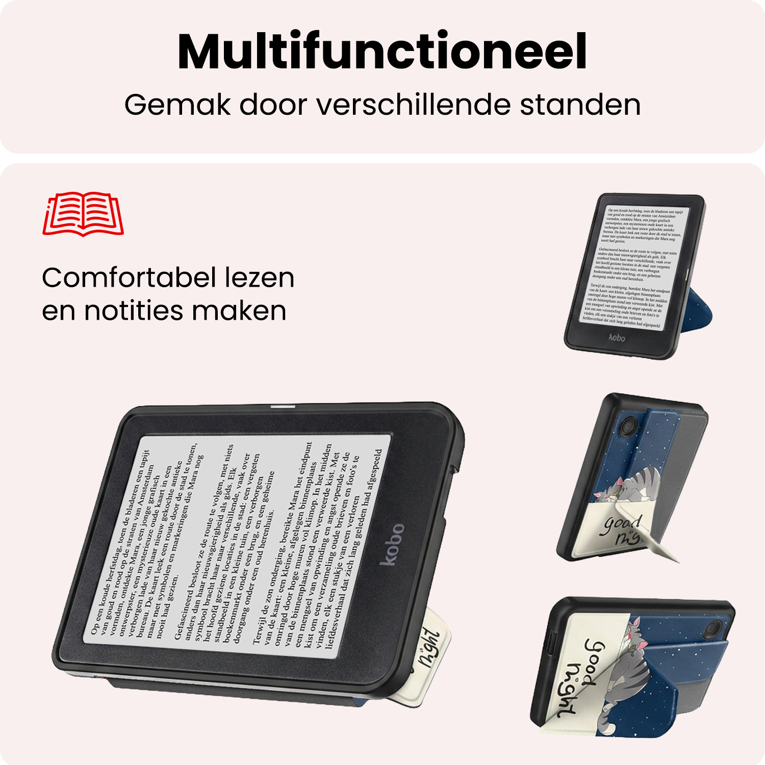 NoXx NoXx Kobo Clara 2E Hoesje Trifold - Kat