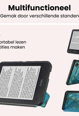 NoXx NoXx Kobo Clara 2E Hoesje Trifold Met Screenprotector - Bloesem