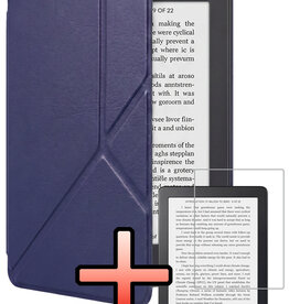 NoXx NoXx Kobo Clara 2E Hoesje Trifold Met Screenprotector - Donkerblauw