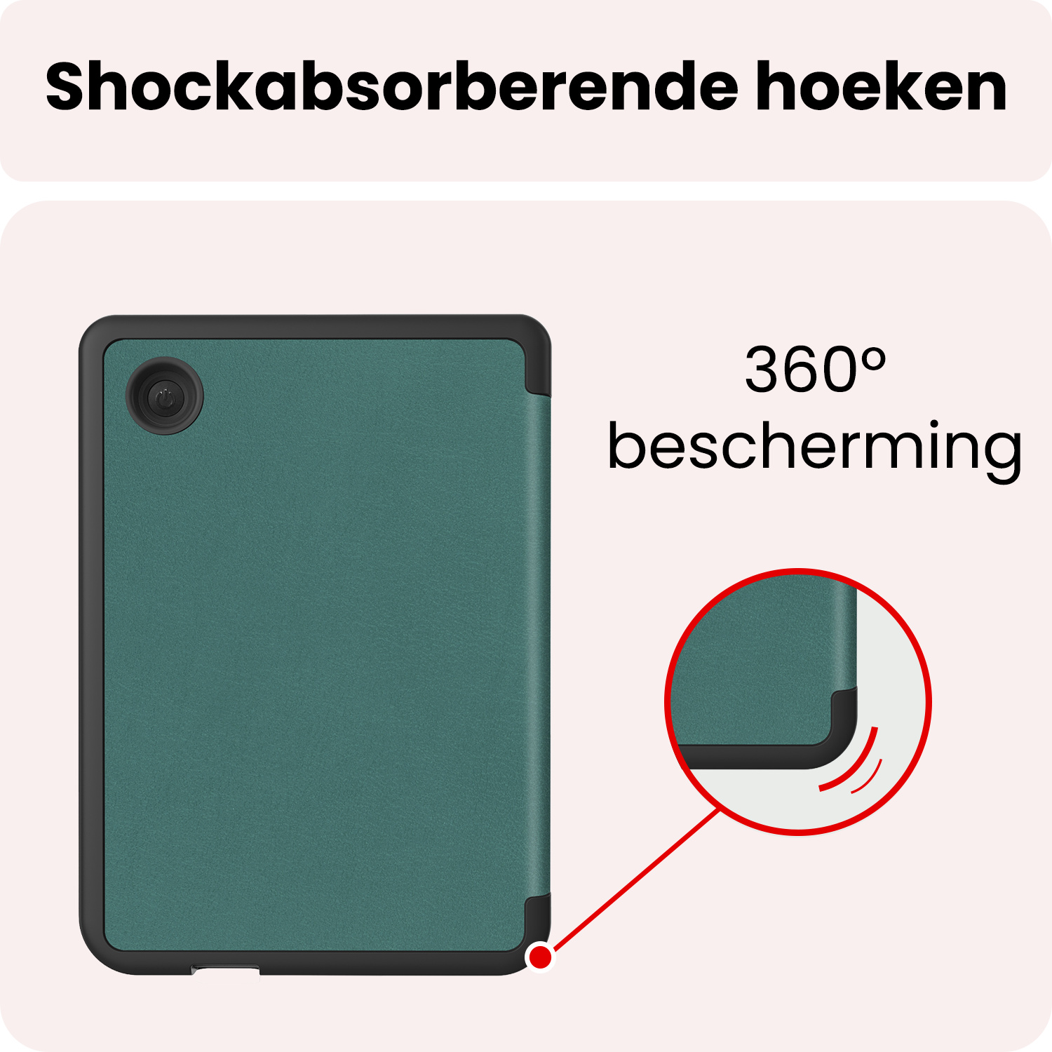 NoXx NoXx Kobo Clara 2E Hoesje Trifold Met Screenprotector - Donkergroen