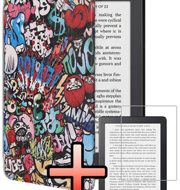 NoXx NoXx Kobo Clara 2E Hoesje Trifold Met Screenprotector - Graffity