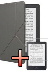 NoXx NoXx Kobo Clara 2E Hoesje Trifold Met Screenprotector - Grijs