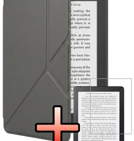 NoXx NoXx Kobo Clara 2E Hoesje Trifold Met Screenprotector - Grijs