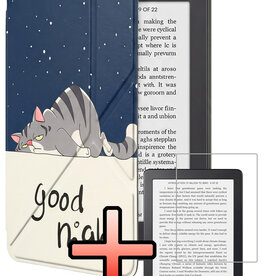 NoXx NoXx Kobo Clara 2E Hoesje Trifold Met Screenprotector - Kat