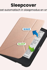 NoXx NoXx Kobo Clara 2E Hoesje Trifold Met Screenprotector - Rose Goud