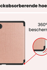 NoXx NoXx Kobo Clara 2E Hoesje Trifold Met Screenprotector - Rose Goud