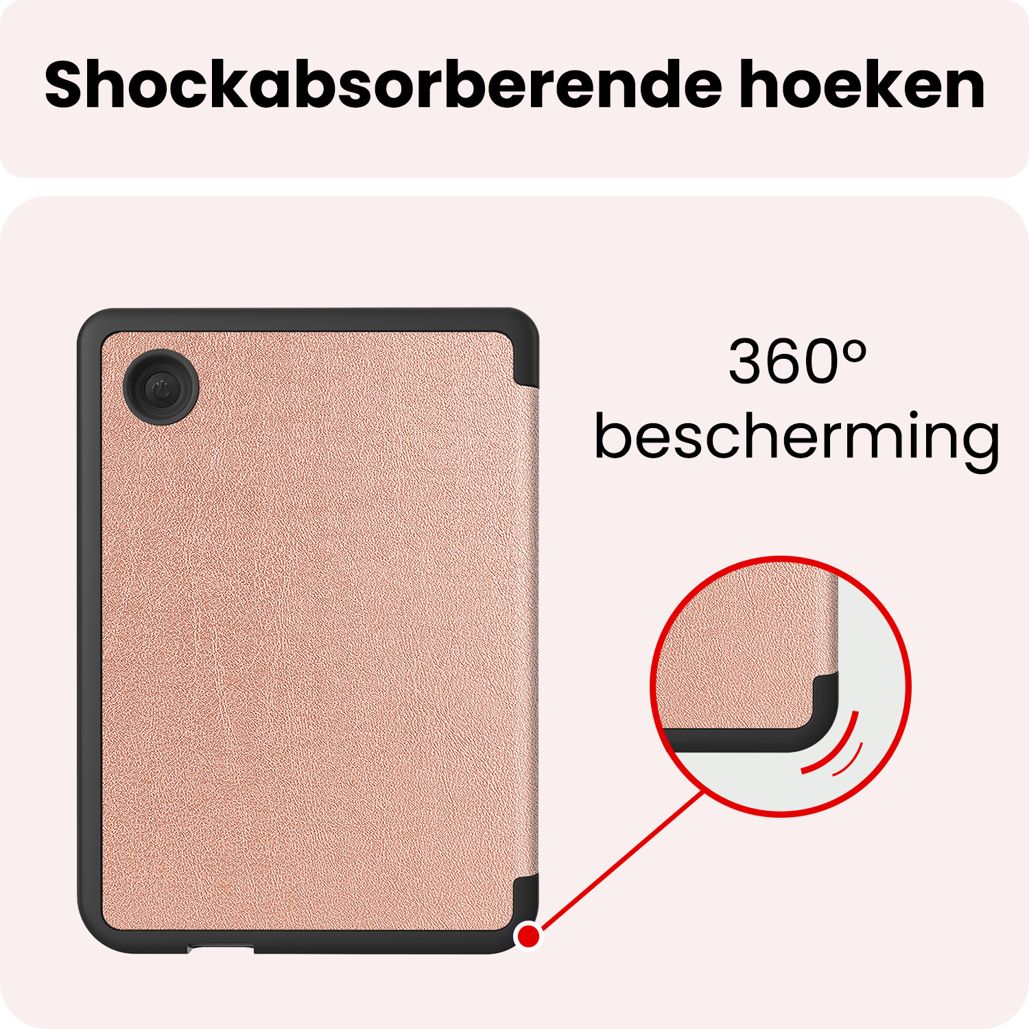 NoXx NoXx Kobo Clara 2E Hoesje Trifold Met Screenprotector - Rose Goud